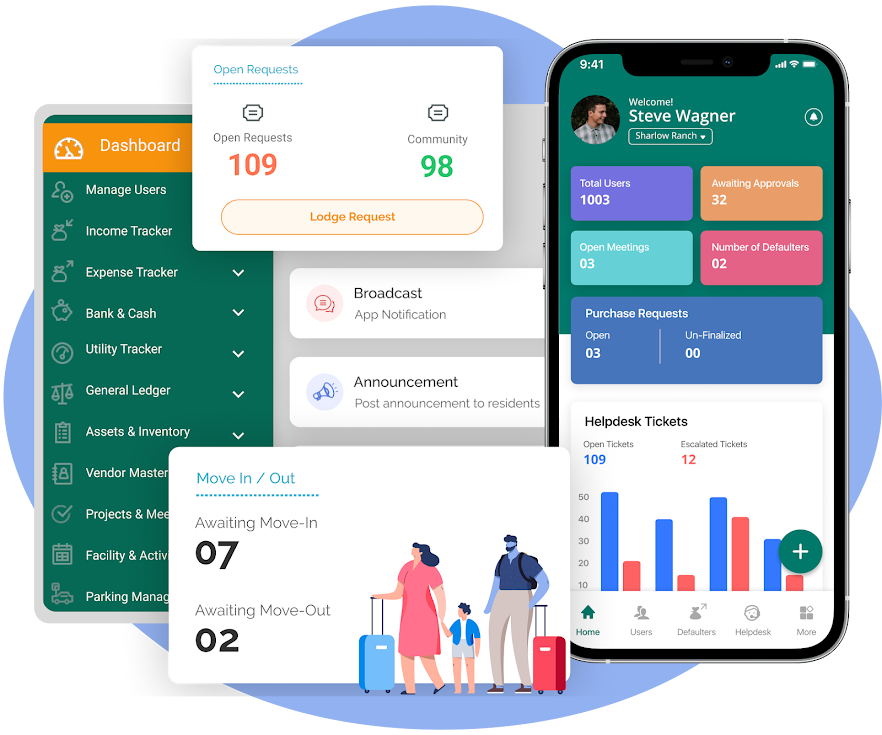 Syndic manager reviewing accounts