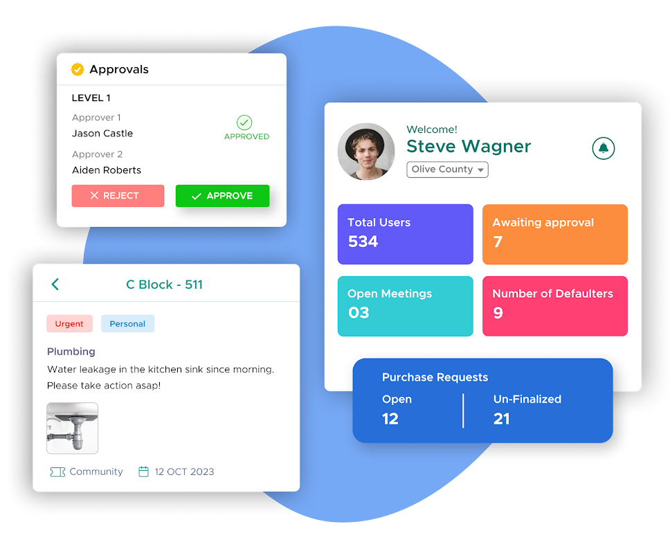 ADDA Community Manager app mockup