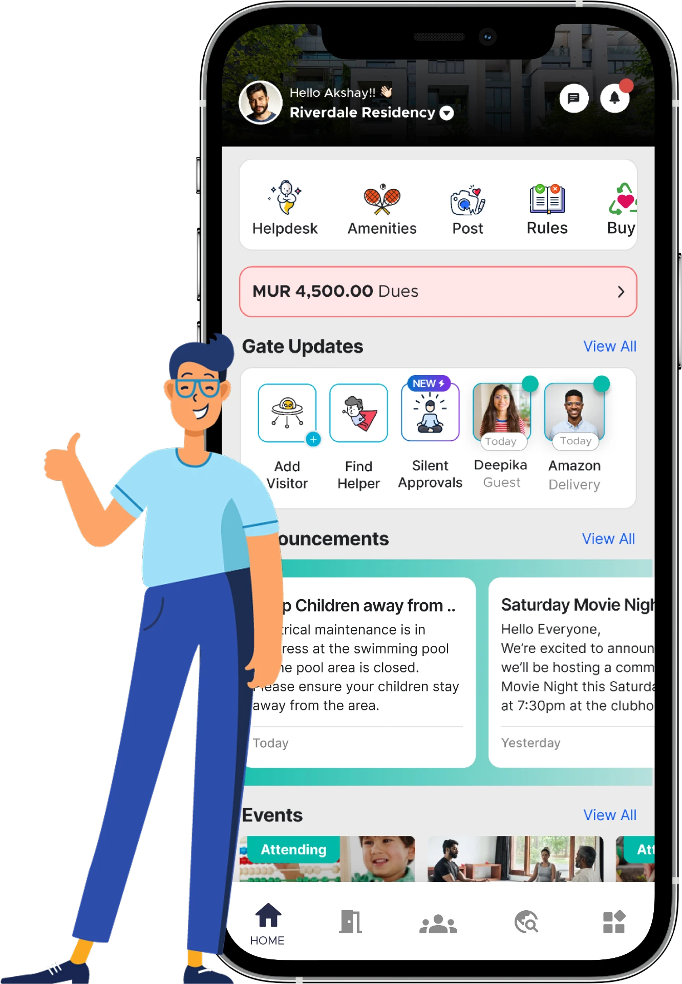 ADDA resident app with community members